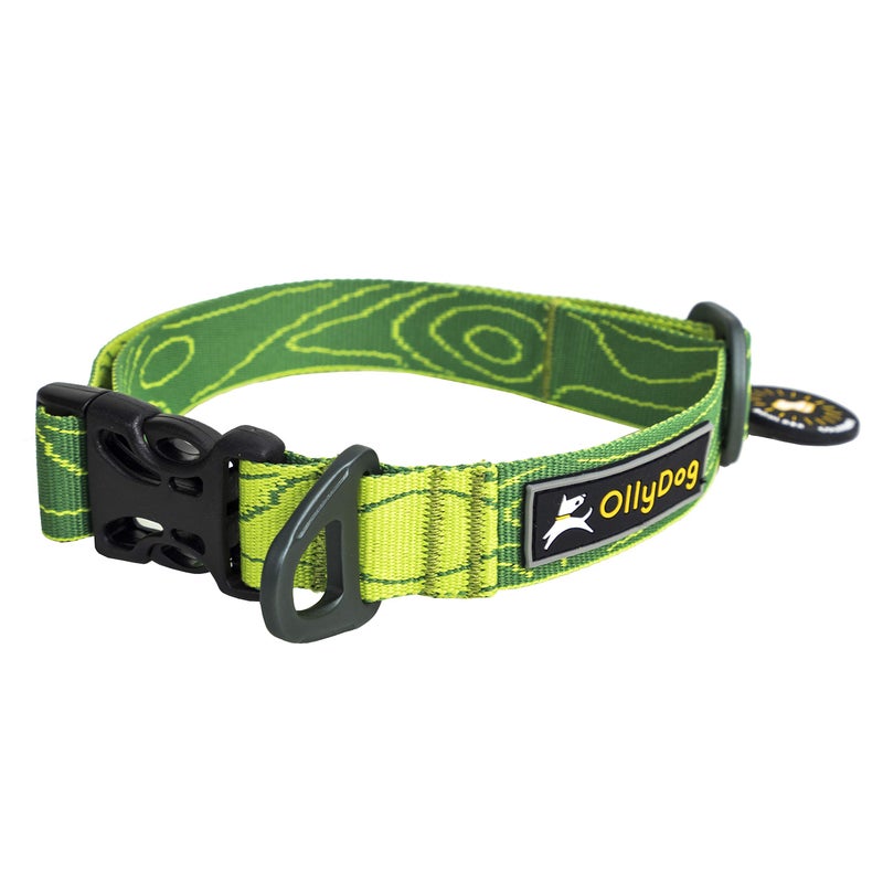 OllyDog Flagstaff Collar, Webbing Dog Collar with Side-Release Buckle, Lightweight Training Collar for Large, Medium and Small Dogs (Small, Sage Bark) - Image 2